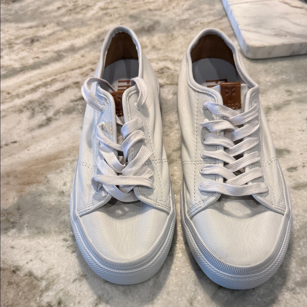 New FRYE Women’s White All Leather Sneakers Size 7.5